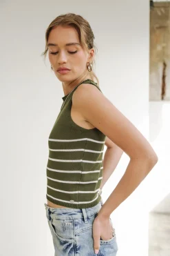 Tops & Shirts*Freeman T. Porter Dori Stripes Cropped cypress