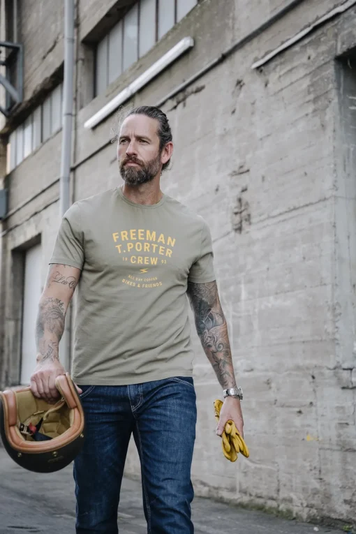 T-Shirts & Polos*Freeman T. Porter Ivander Crew deeplichengreen