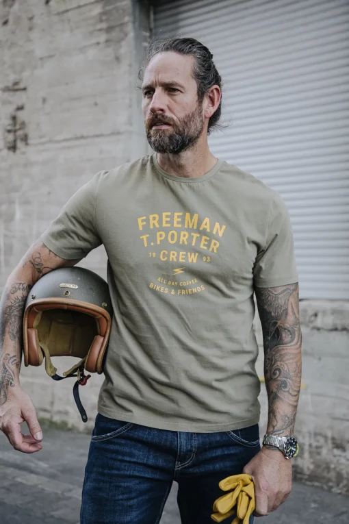 T-Shirts & Polos*Freeman T. Porter Ivander Crew deeplichengreen
