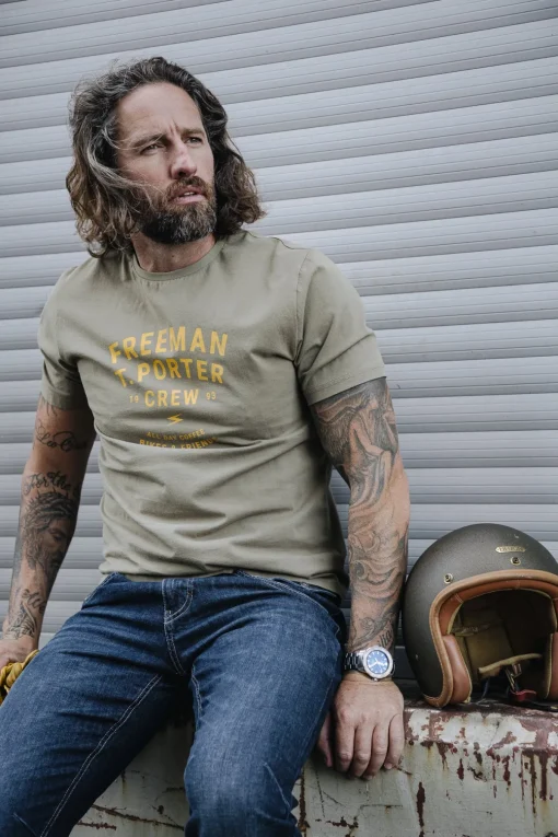 T-Shirts & Polos*Freeman T. Porter Ivander Crew deeplichengreen