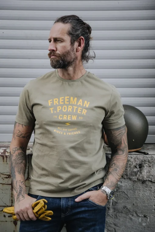 T-Shirts & Polos*Freeman T. Porter Ivander Crew deeplichengreen