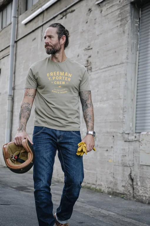 T-Shirts & Polos*Freeman T. Porter Ivander Crew deeplichengreen