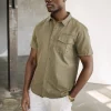 Shirts*Freeman T. Porter Joshua Washed Linen dustyolive