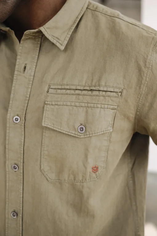 Shirts*Freeman T. Porter Joshua Washed Linen dustyolive