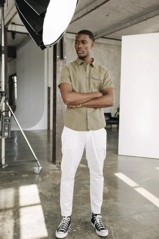 Shirts*Freeman T. Porter Joshua Washed Linen dustyolive