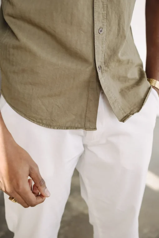 Shirts*Freeman T. Porter Joshua Washed Linen dustyolive