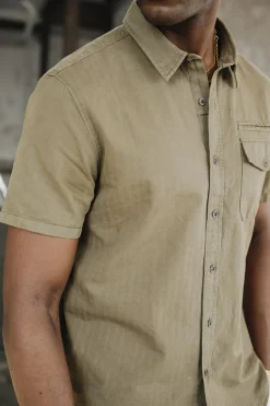 Shirts*Freeman T. Porter Joshua Washed Linen dustyolive