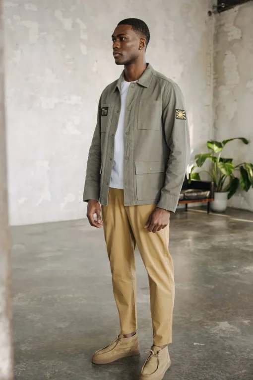 Jackets & Overshirts*Freeman T. Porter Luck Chevron dustyolive