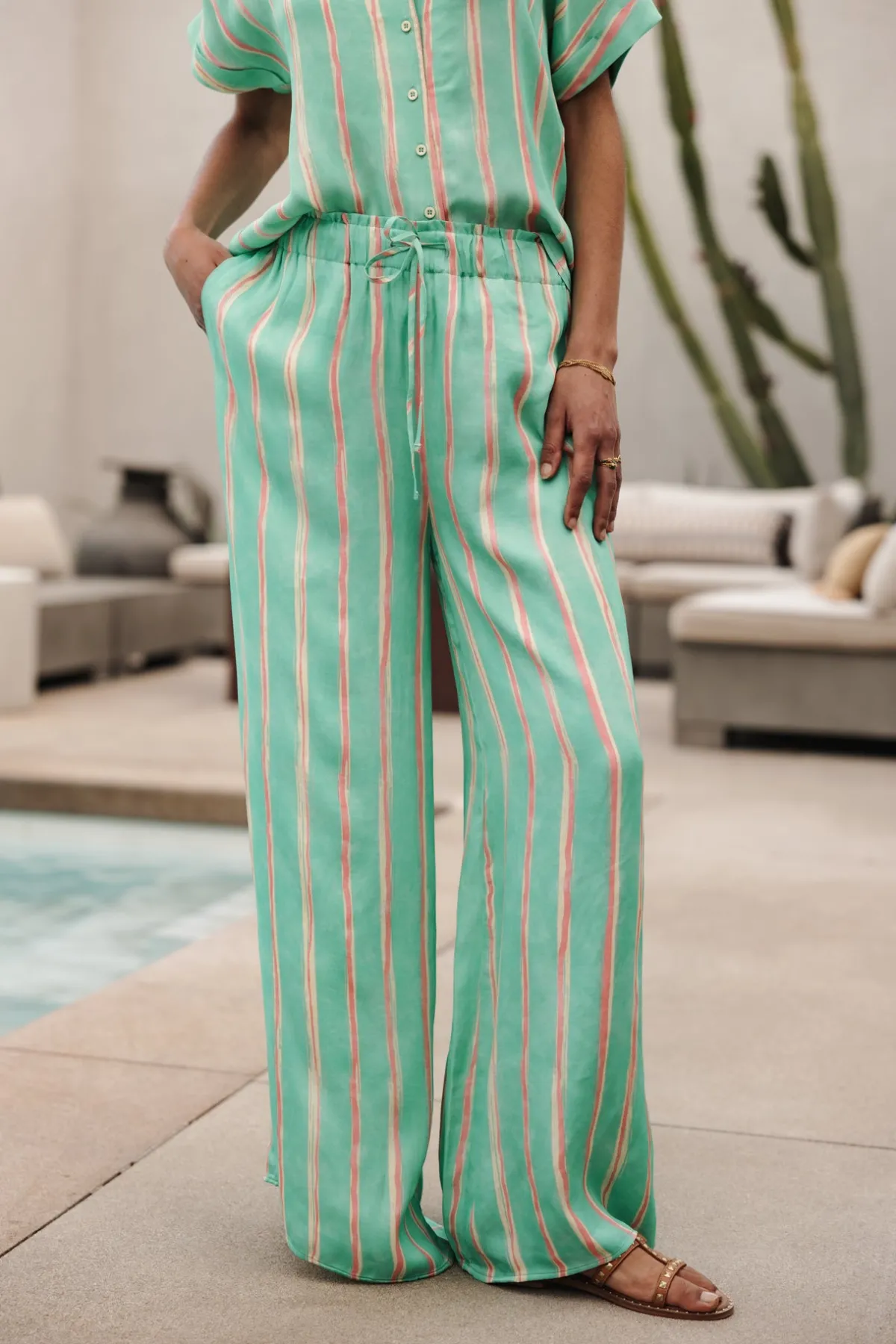 Colored Pants | Large*Freeman T. Porter Phandy Crafty Stripe deepmint