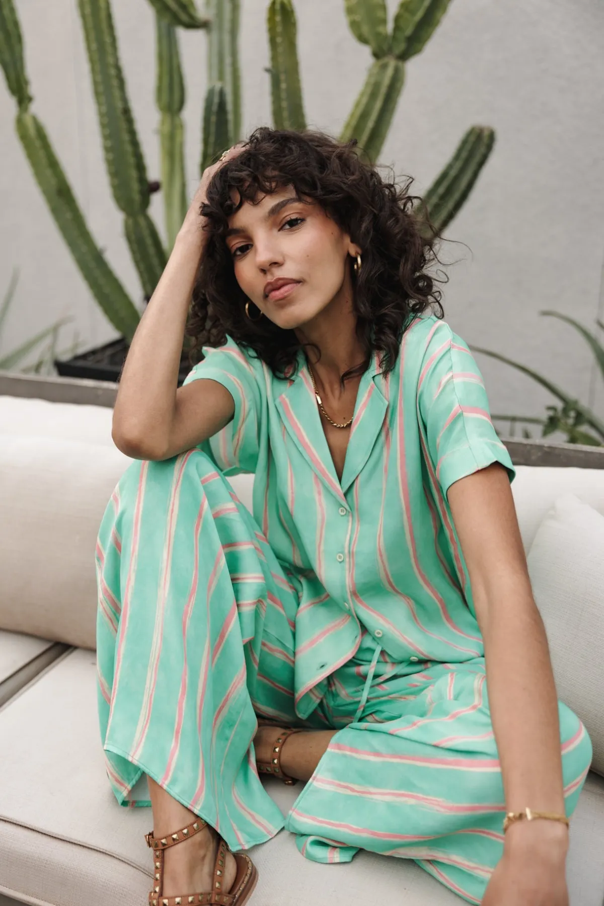 Colored Pants | Large*Freeman T. Porter Phandy Crafty Stripe deepmint