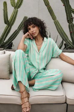 Colored Pants | Large*Freeman T. Porter Phandy Crafty Stripe deepmint