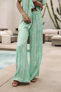 Colored Pants | Large*Freeman T. Porter Phandy Crafty Stripe deepmint