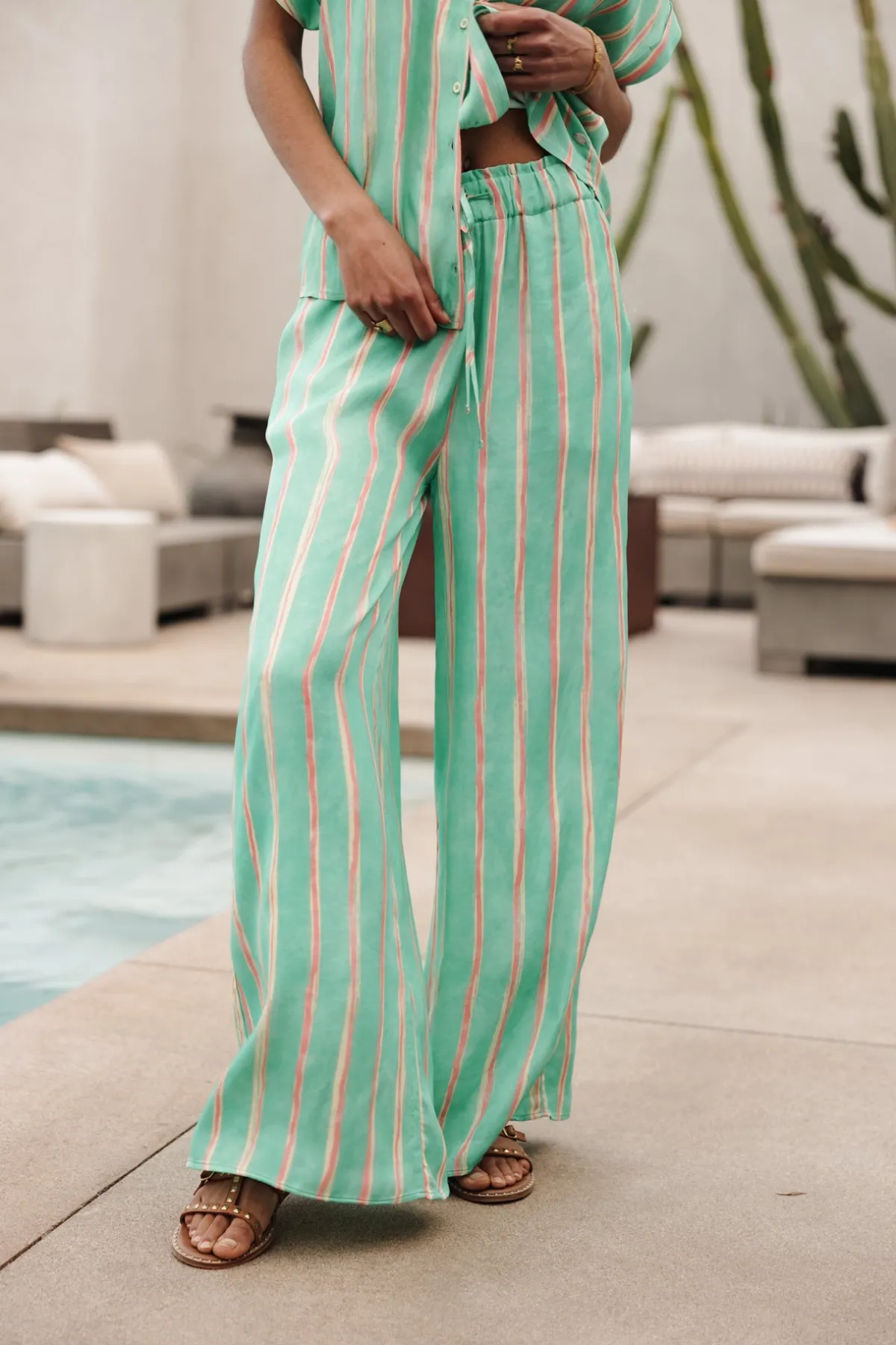 Colored Pants | Large*Freeman T. Porter Phandy Crafty Stripe deepmint