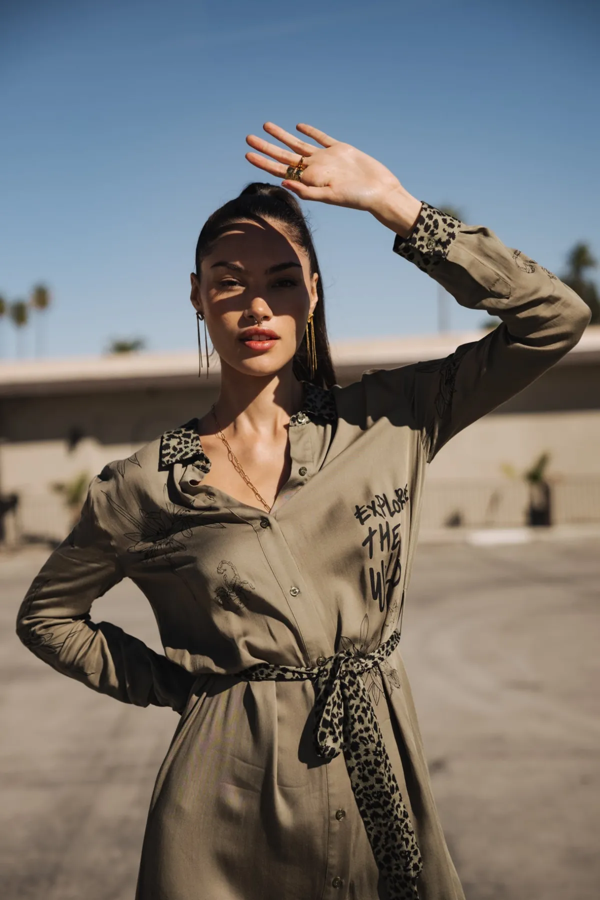 Dresses & Skirts*Freeman T. Porter Ravissa Sahara Trip deeplichengreen