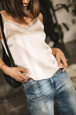Tops & Shirts*Freeman T. Porter Thylia Lace Fabric Mix birch