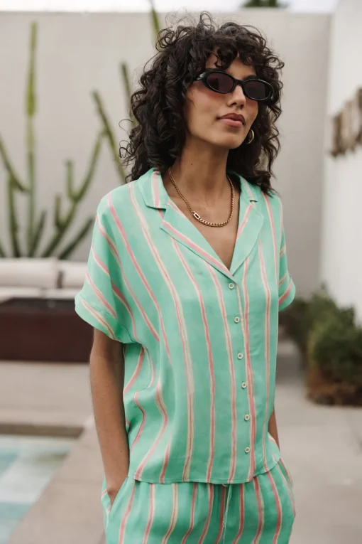 Tops & Shirts*Freeman T. Porter Wina Crafty Stripe deepmint